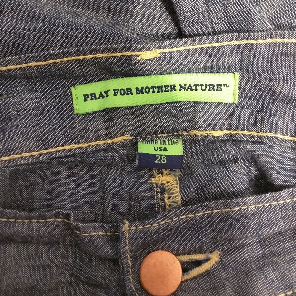 BOGO 🆓! Pray For Mother Nature Chambray Trousers - Picture 4 of 8